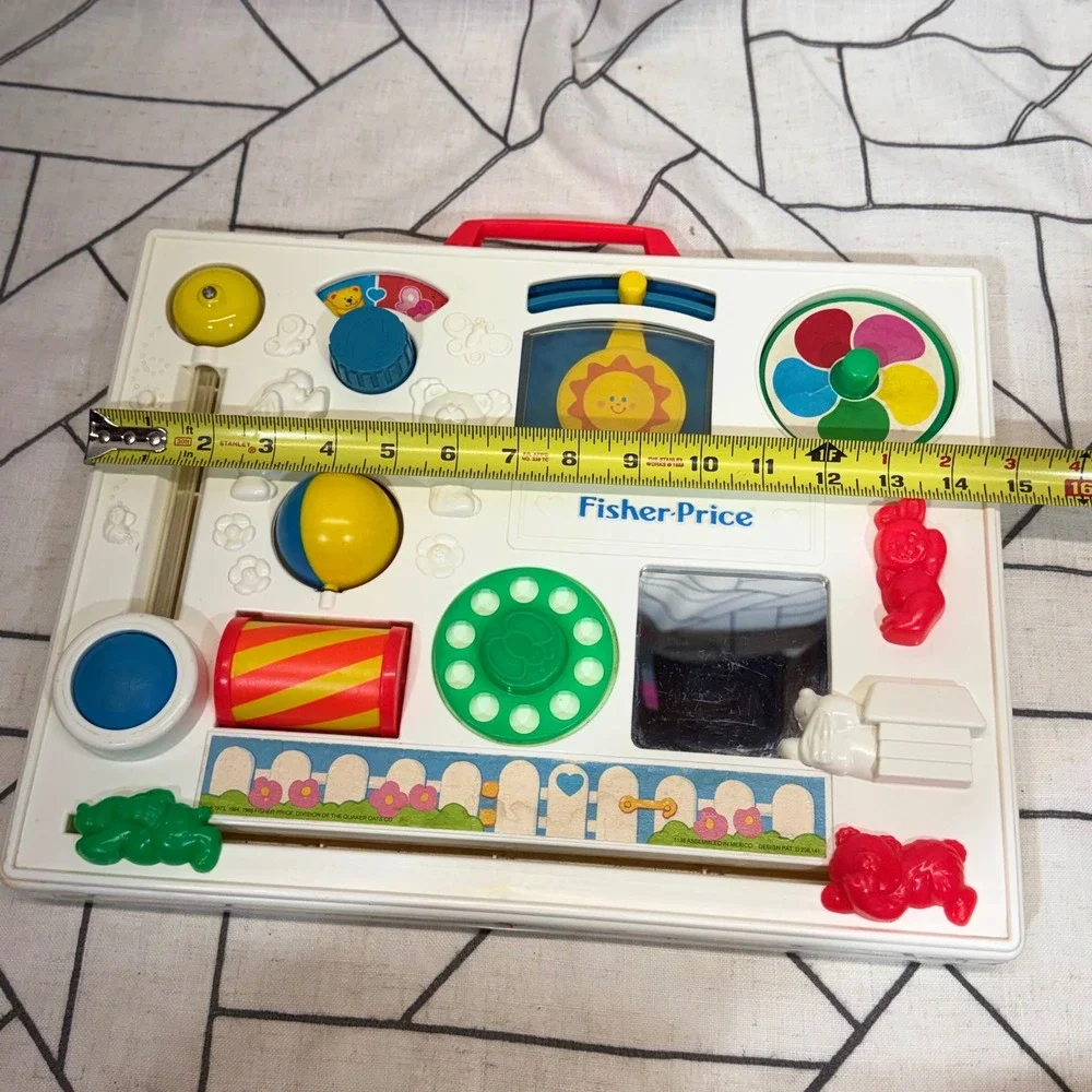 Fisher-Price Activity Center One Size White Vintage 1988 Crib Toy Sensory Board